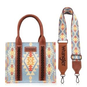 Wrangler Southwestern Structured Crossbody Purse In Blue New